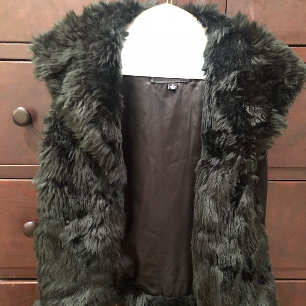 Black fur vest